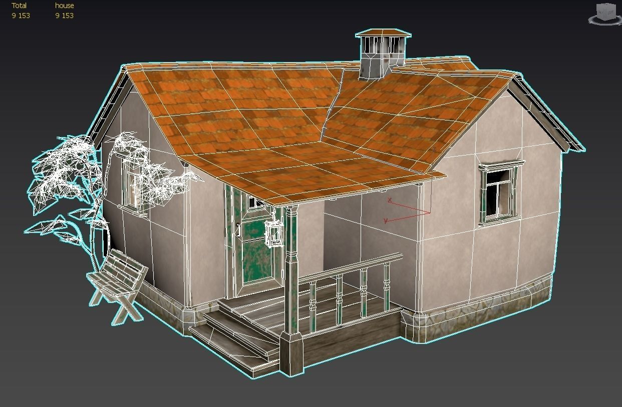 Country Cottage Free low-poly 3D model_11