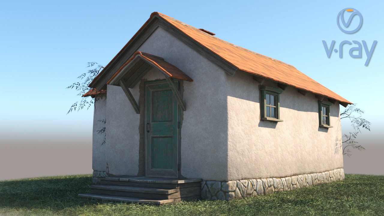 Country Cottage Free low-poly 3D model_4