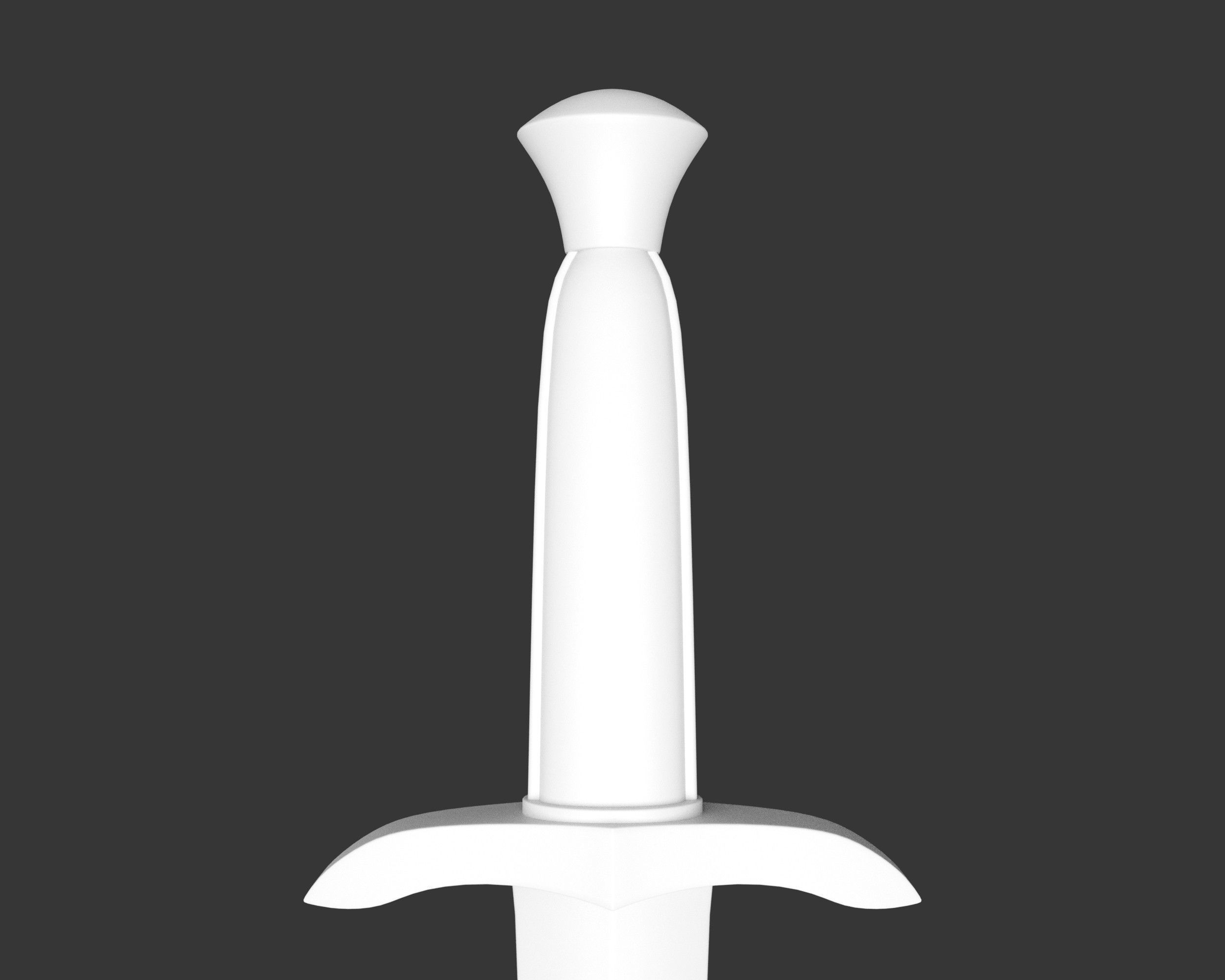 Medieval Elegant Weapon Dagger Low-poly 3D model_13