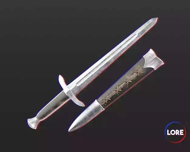 Medieval Elegant Weapon Dagger Low-poly 3D model