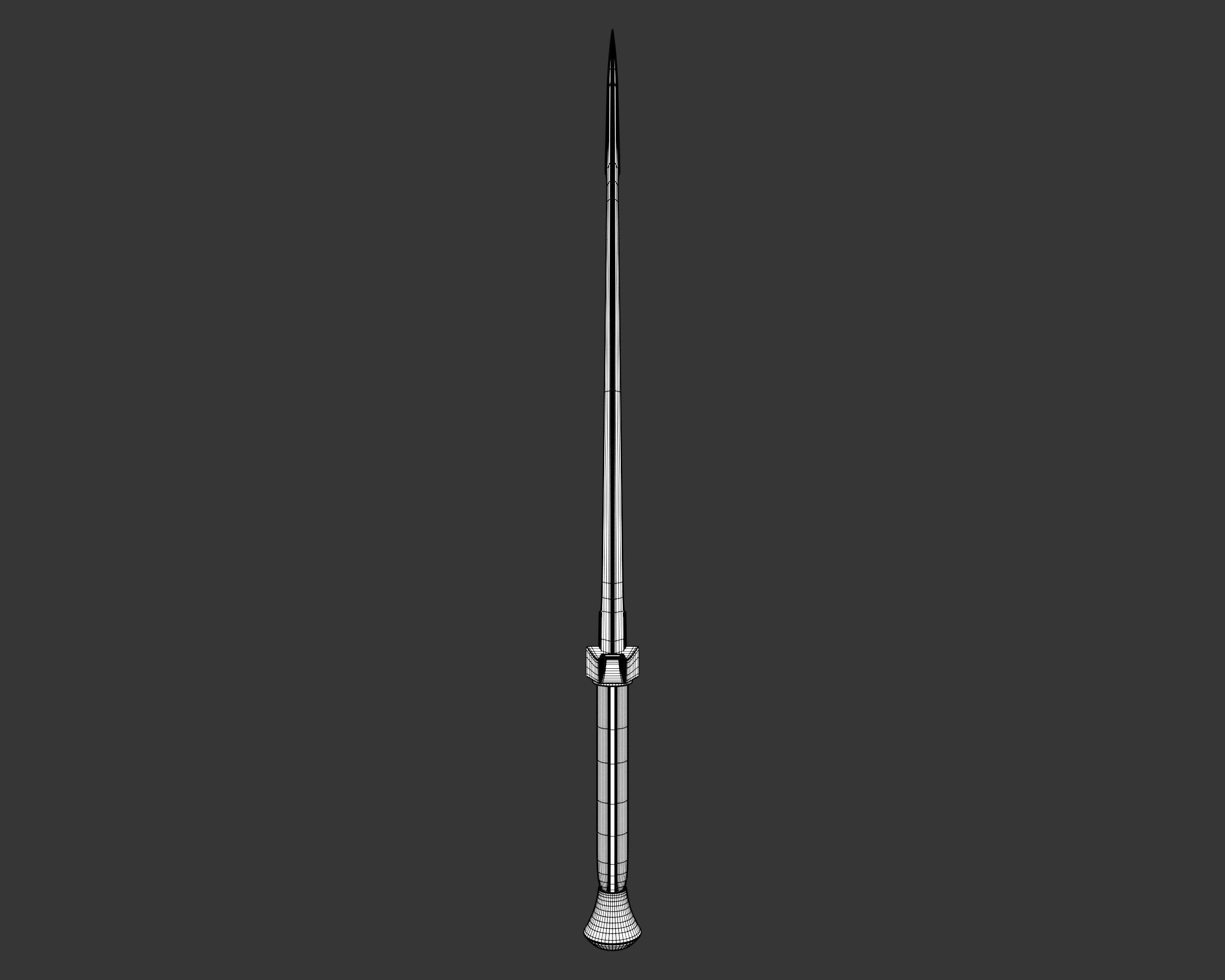 Medieval Elegant Weapon Dagger Low-poly 3D model_8