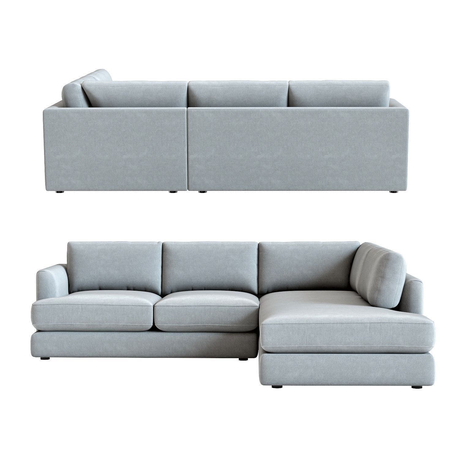 West Elm Haven Sectional Sofa 3D model_3