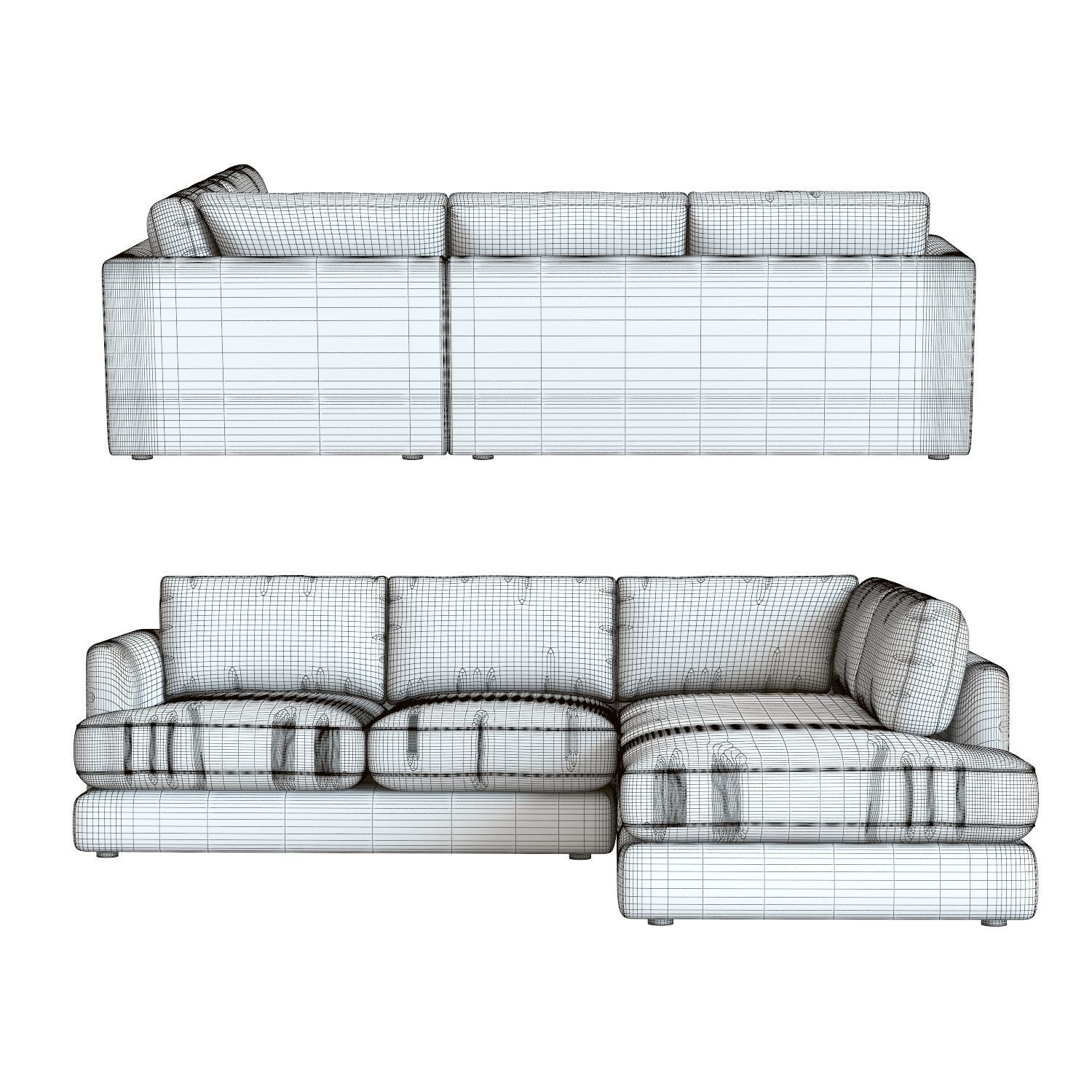 West Elm Haven Sectional Sofa 3D model_4
