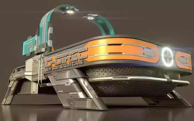 Sci Fi Bed  - Cyberpunk  concept - PBR Low-poly 3D model