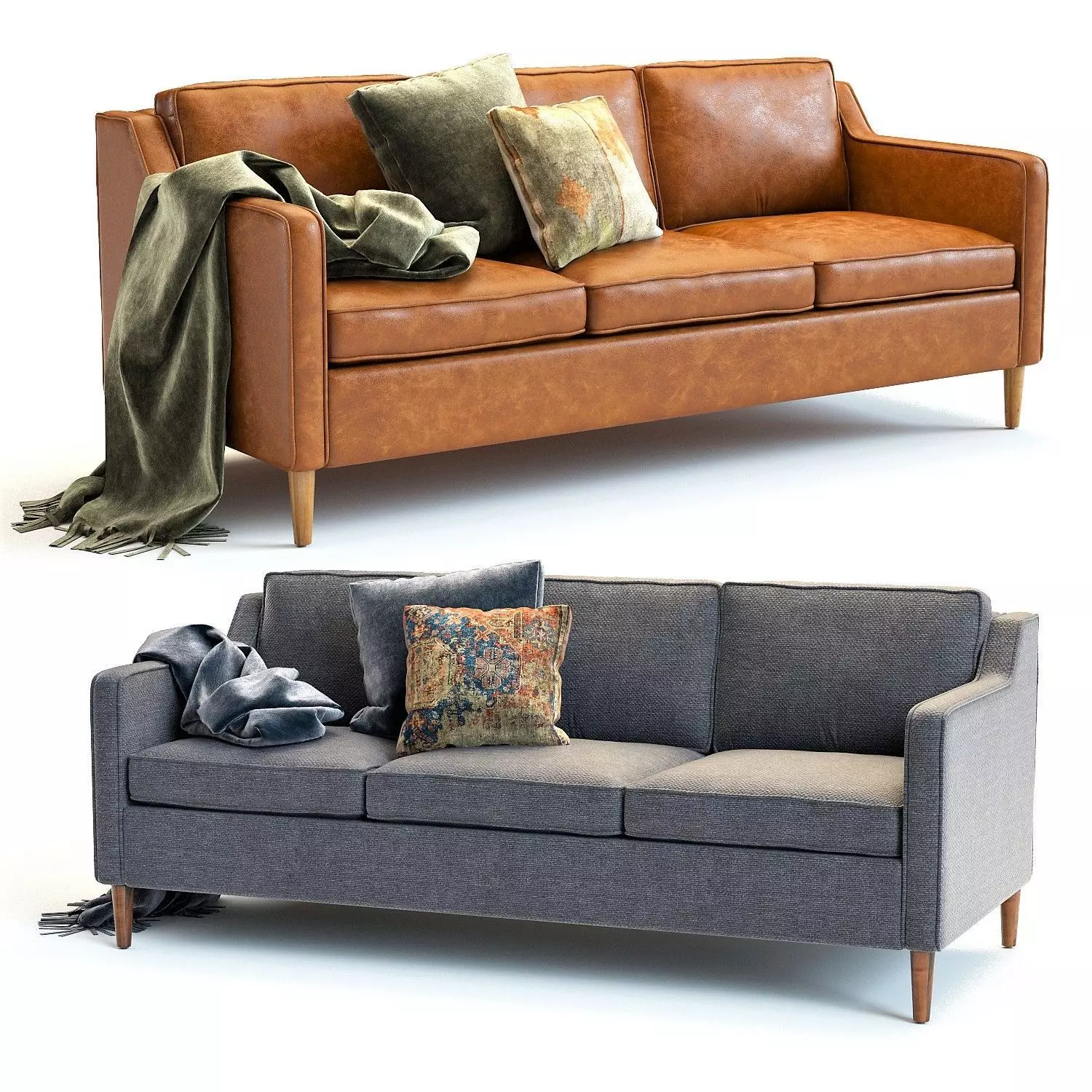 West Elm Hamilton Sofa 3D model_0