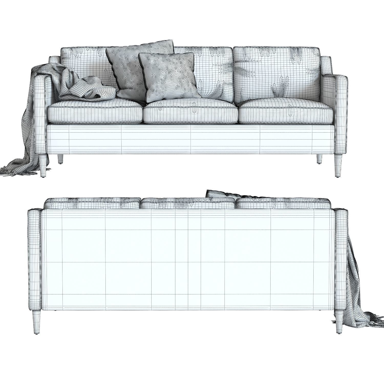 West Elm Hamilton Sofa 3D model_4