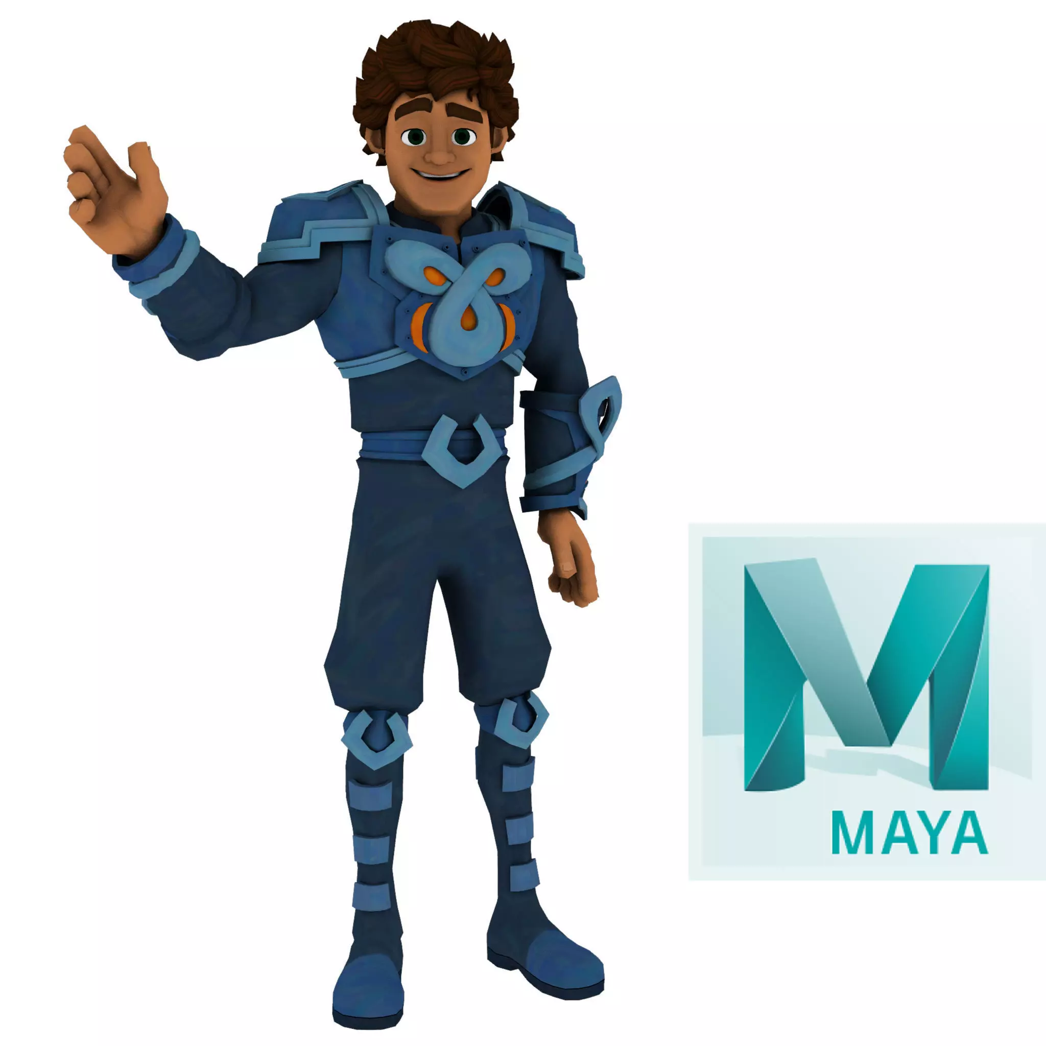 Cartoon Rigged Character 1 3D model_0