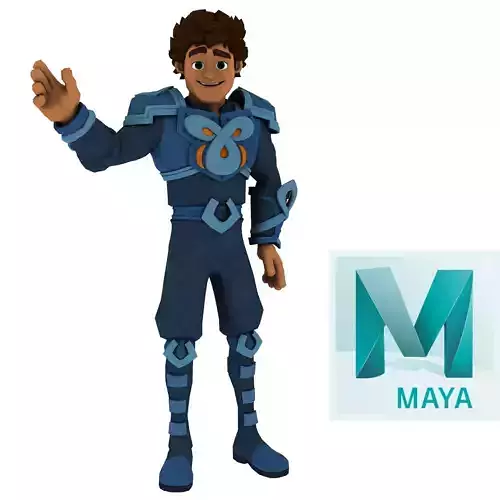 Cartoon Rigged Character 1 3D model