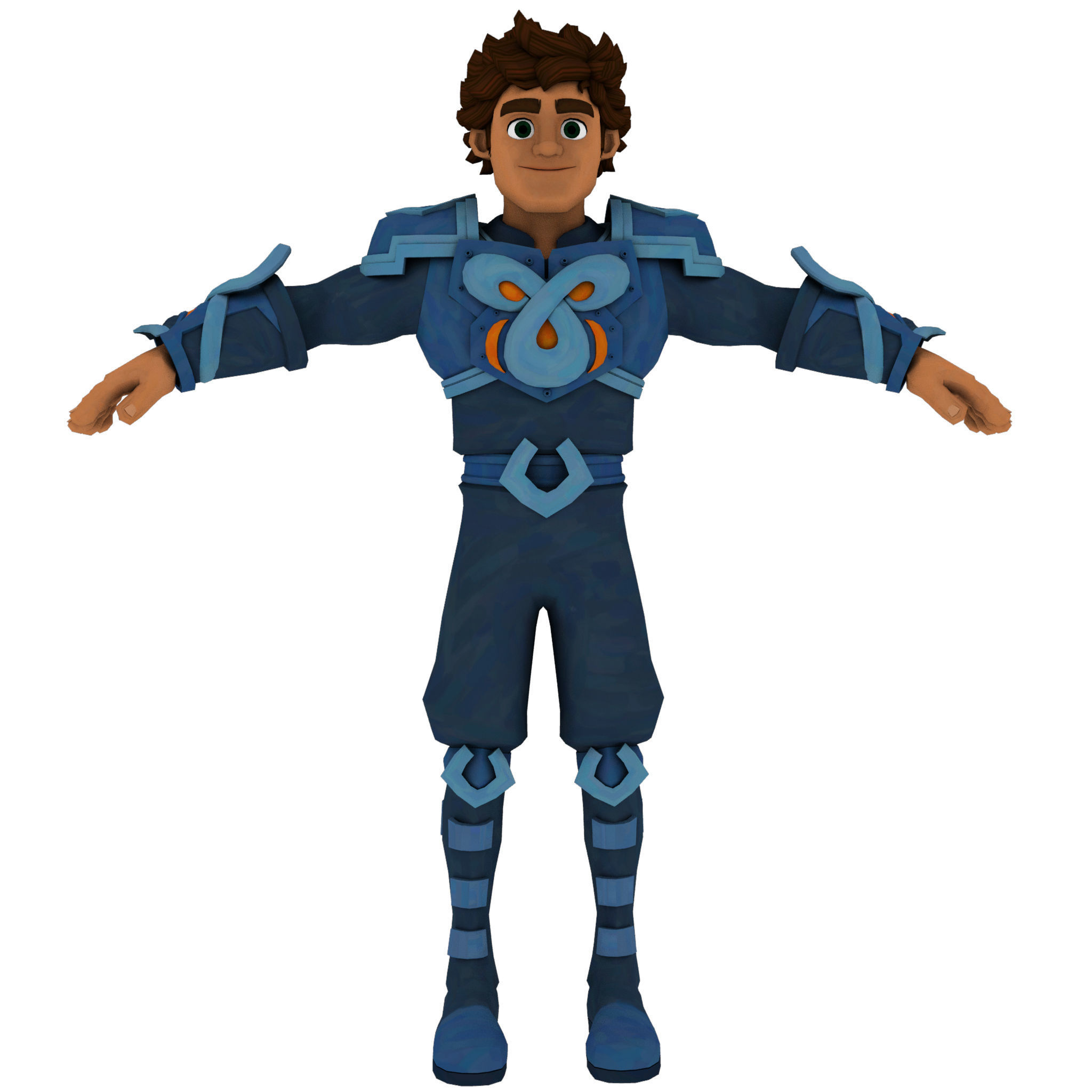 Cartoon Rigged Character 1 3D model_2