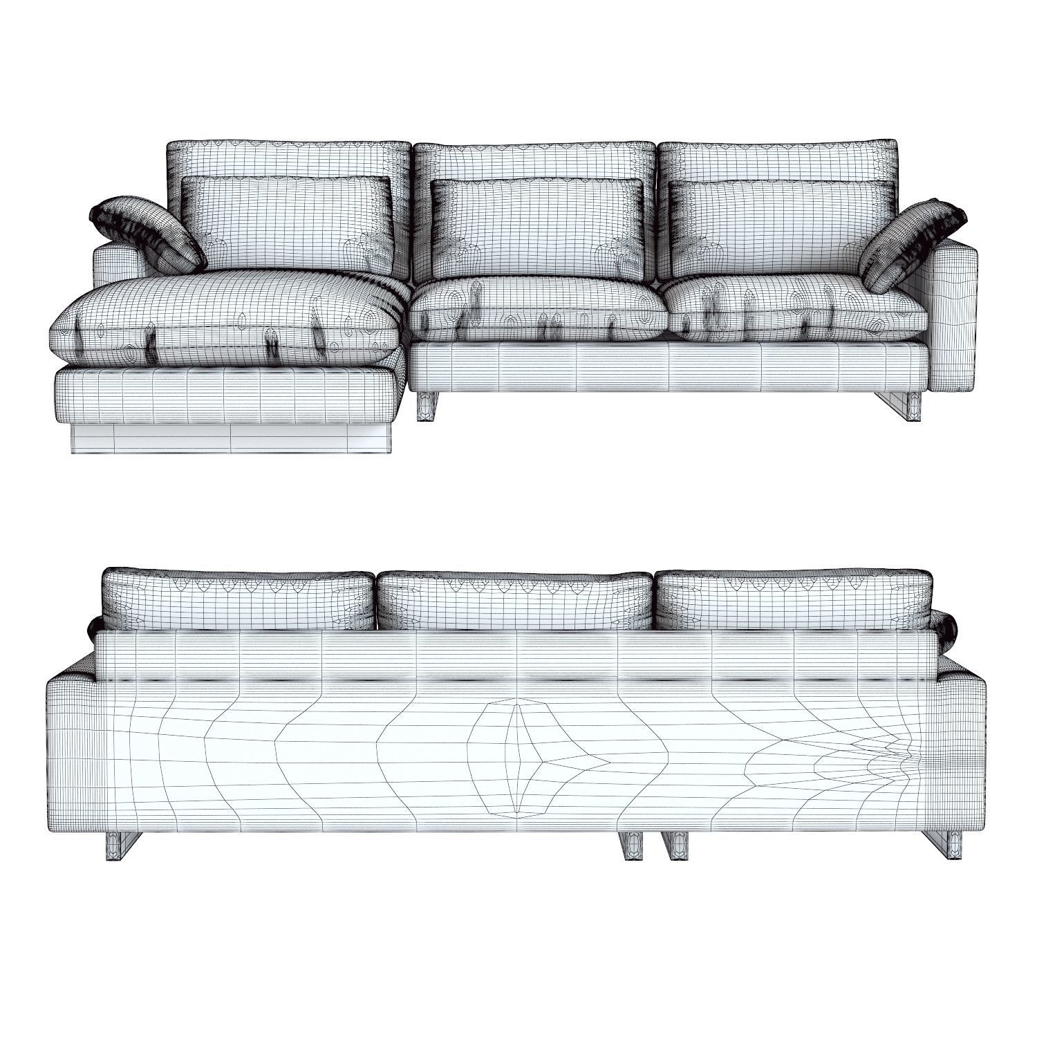 West Elm Harmony Sectional 3D model_9