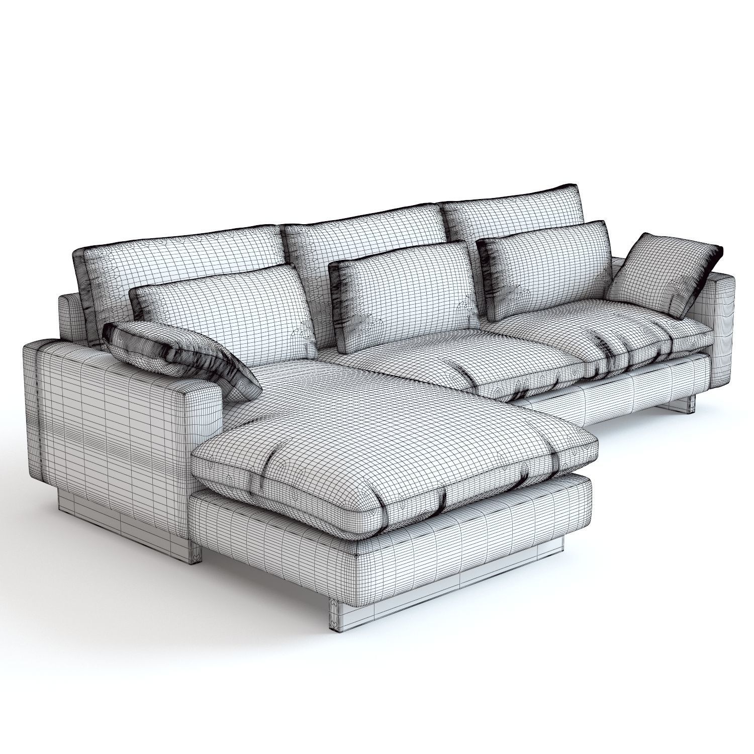 West Elm Harmony Sectional 3D model_7