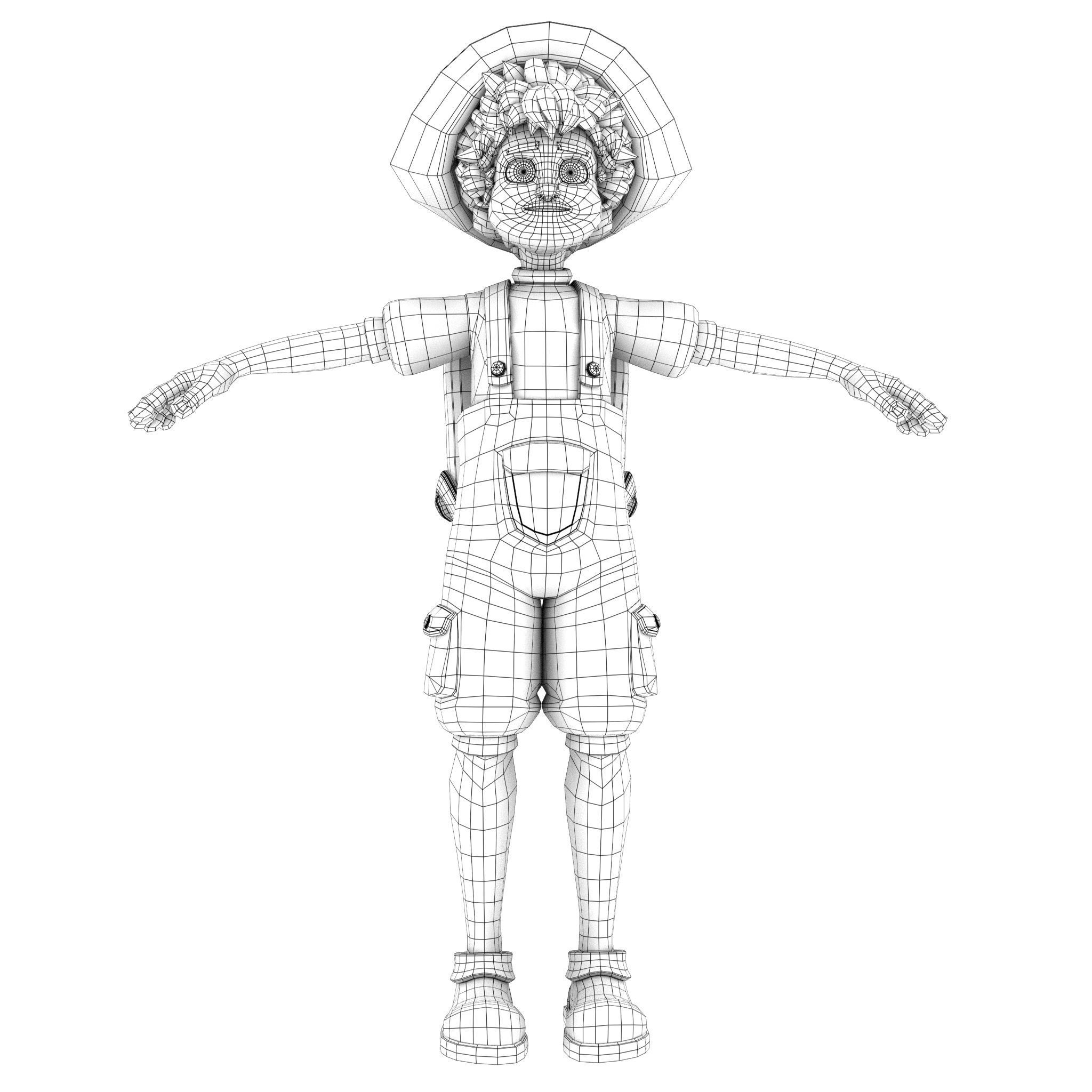 Cartoon Rigged Character 2 3D model_4