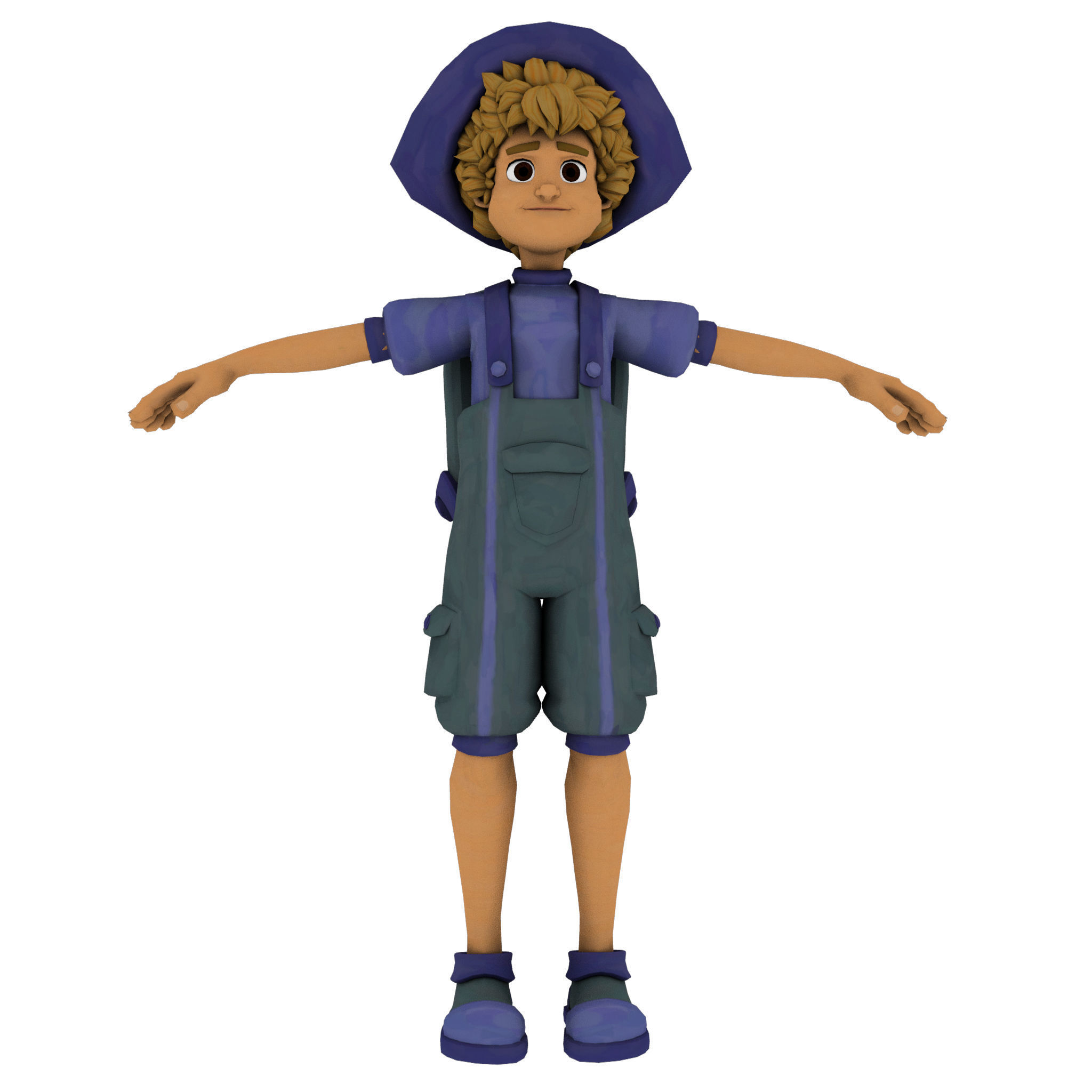 Cartoon Rigged Character 2 3D model_3