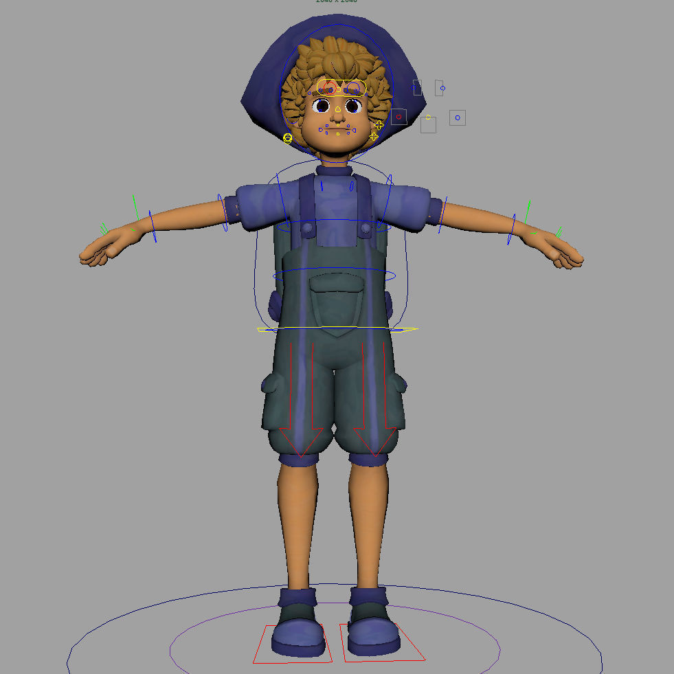 Cartoon Rigged Character 2 3D model_8