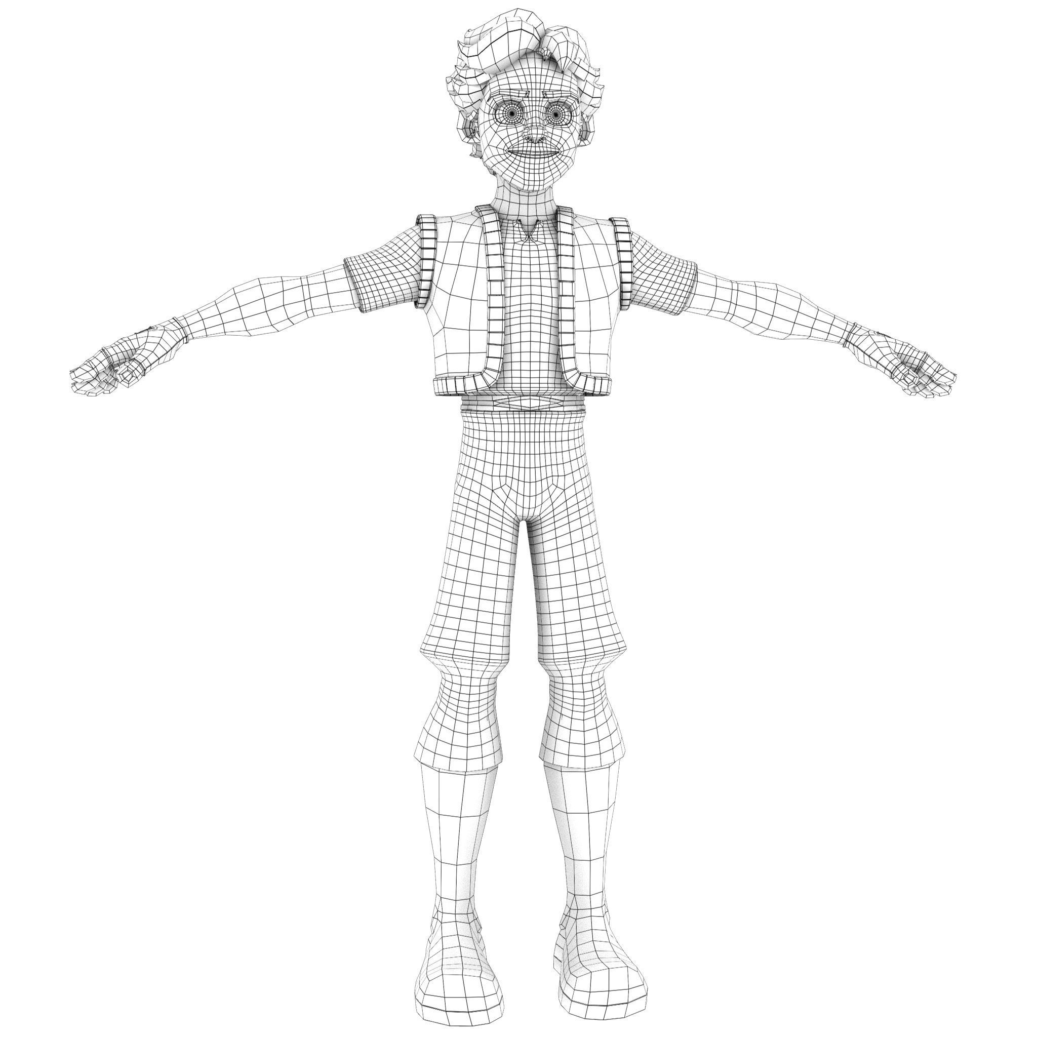 Cartoon Rigged Character 3 3D model_3