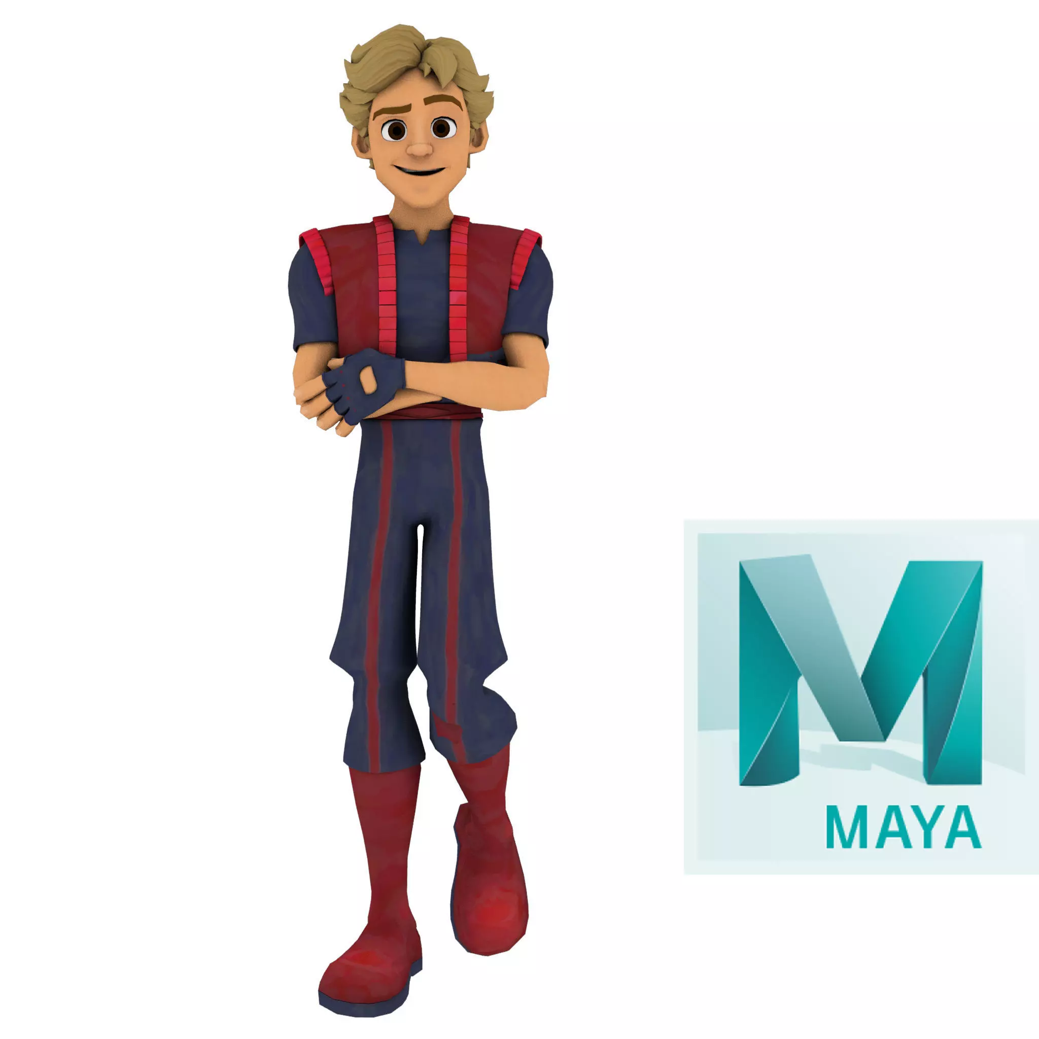 Cartoon Rigged Character 3 3D model_0