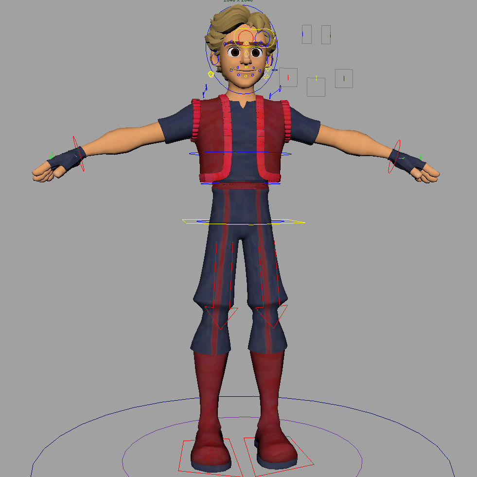 Cartoon Rigged Character 3 3D model_6