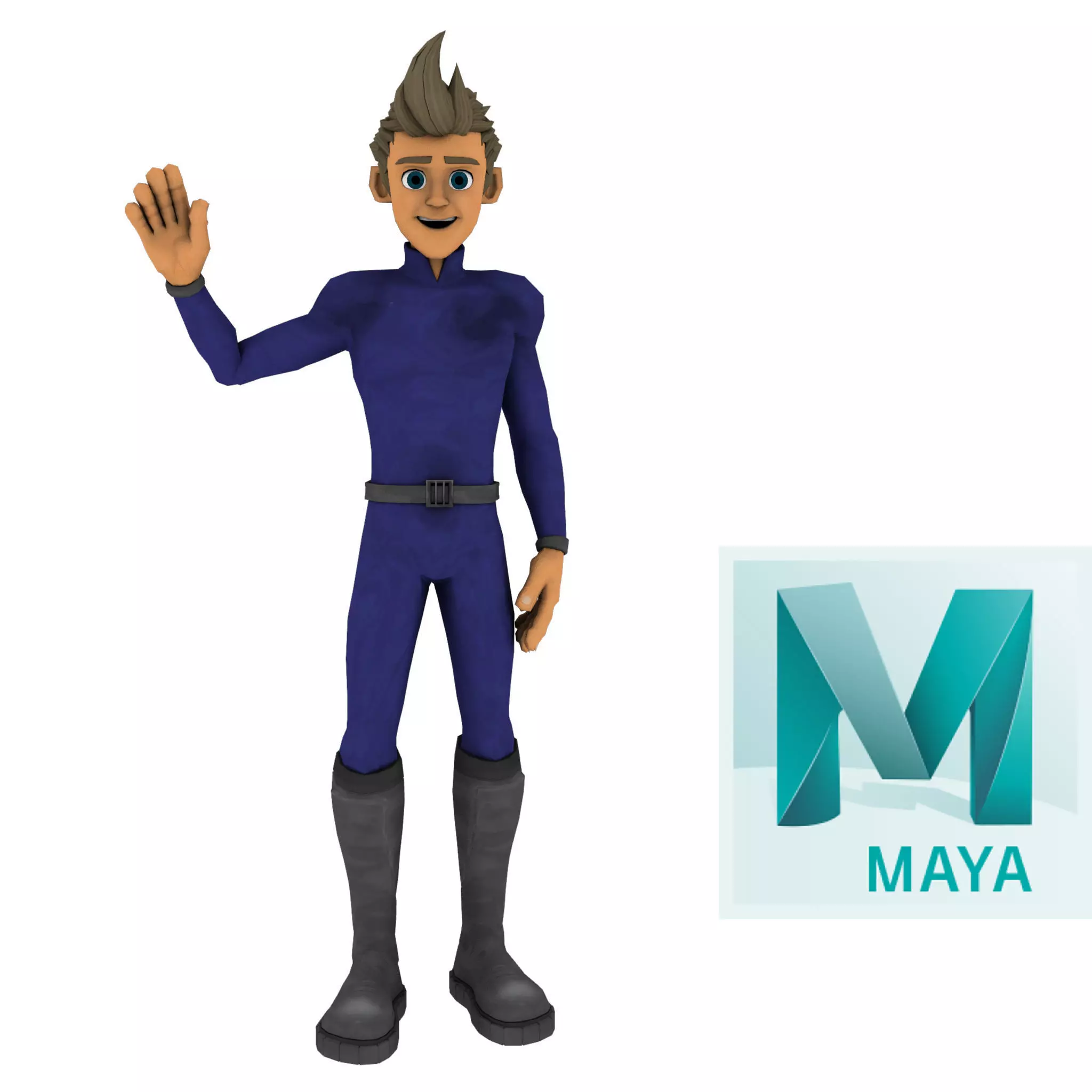 Cartoon Rigged Character 4 3D model_0