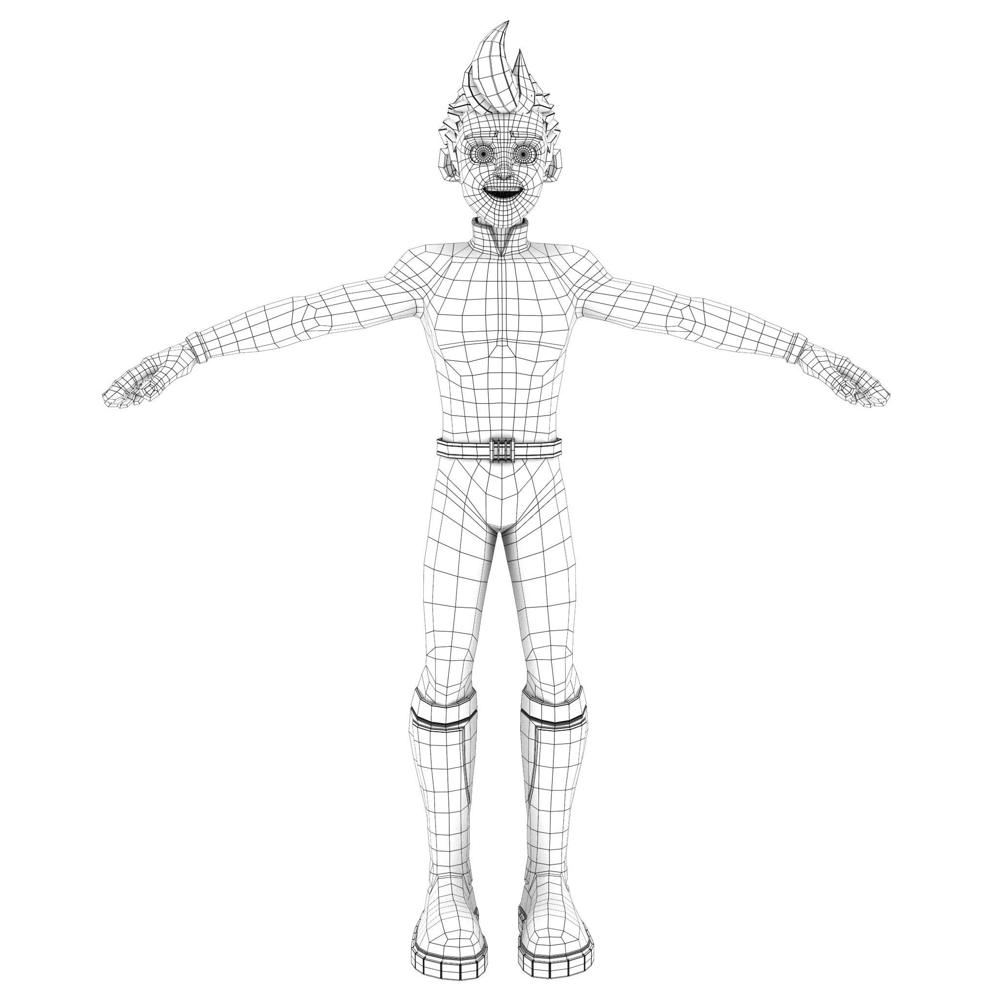 Cartoon Rigged Character 4 3D model_3