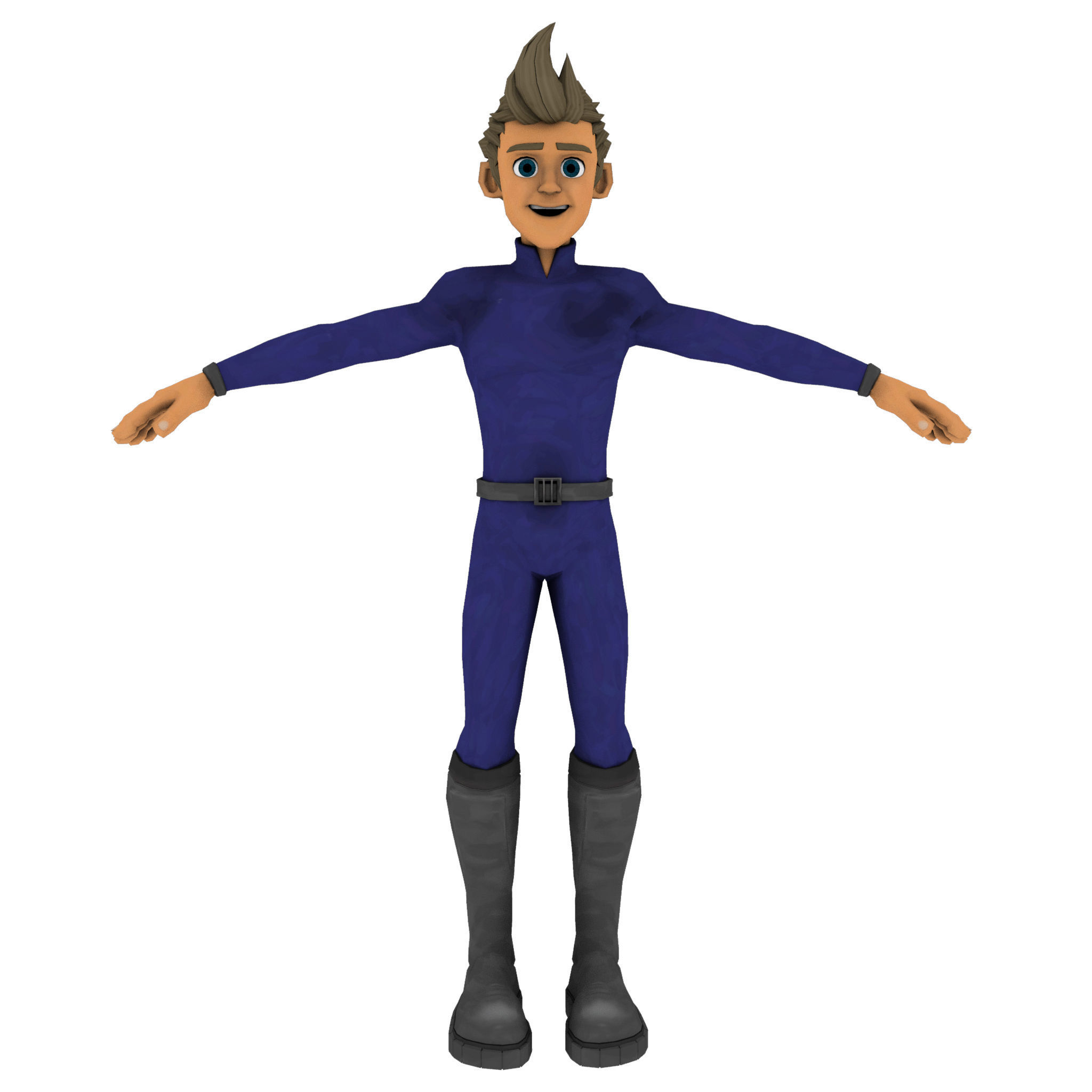 Cartoon Rigged Character 4 3D model_2