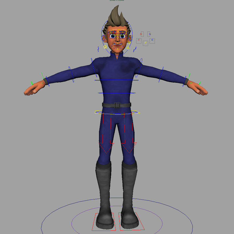 Cartoon Rigged Character 4 3D model_6