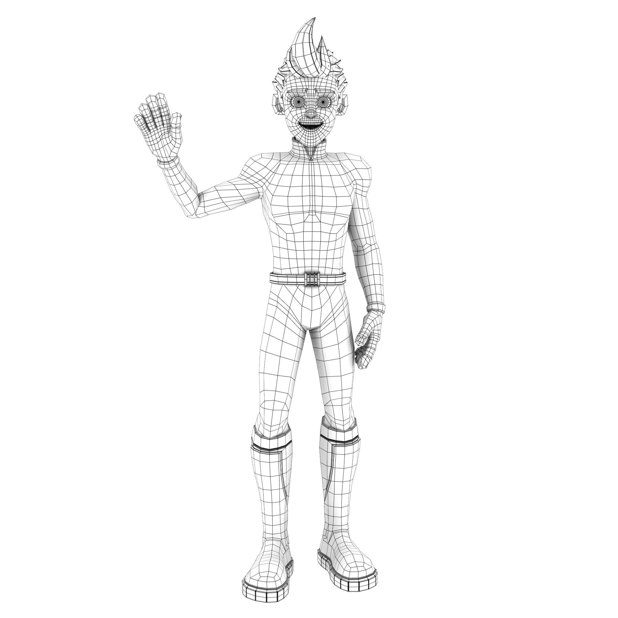 Cartoon Rigged Character 4 3D model_1