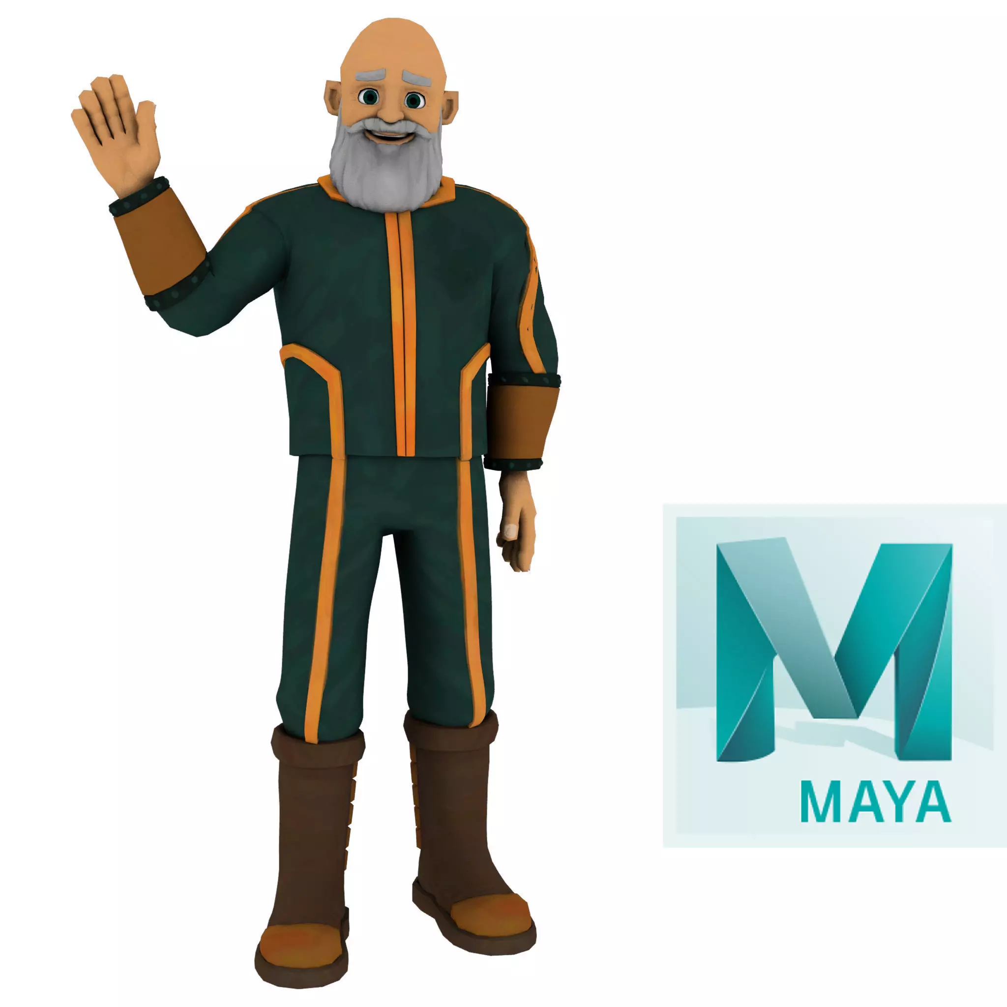 Cartoon Rigged Character 5 3D model_0