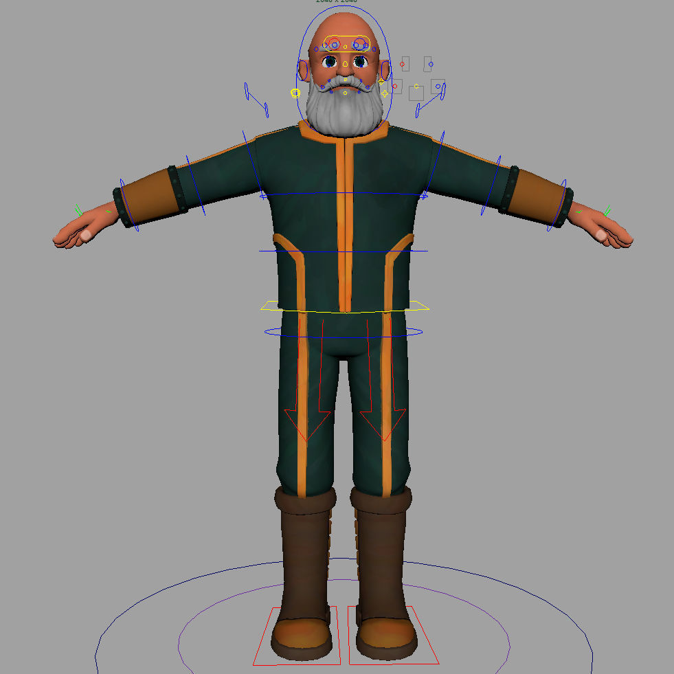 Cartoon Rigged Character 5 3D model_6