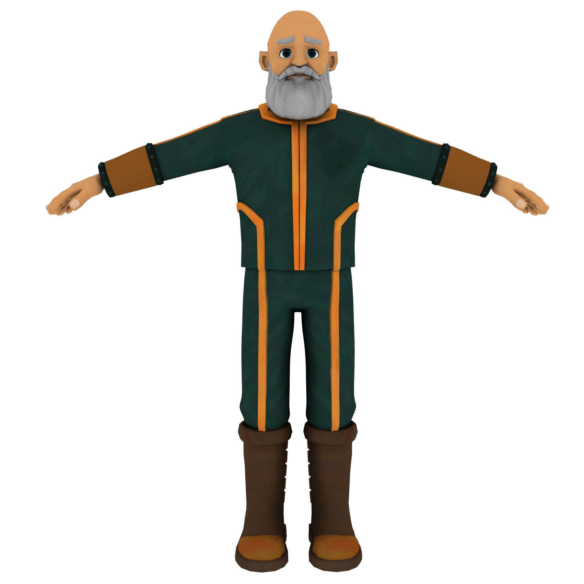 Cartoon Rigged Character 5 3D model_2