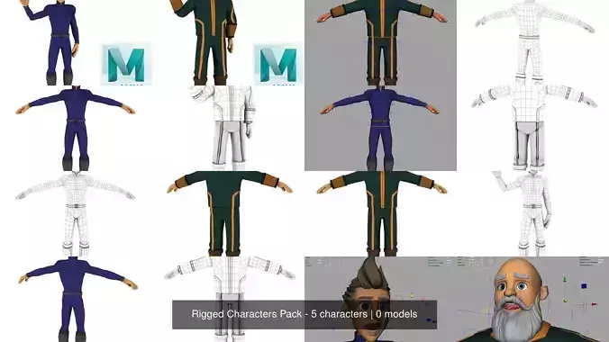 Rigged Characters Pack - 5 characters