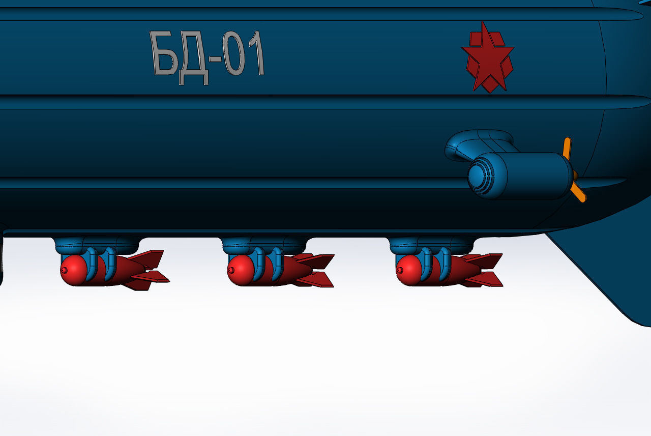 Dirigible bomber 3D print model_9