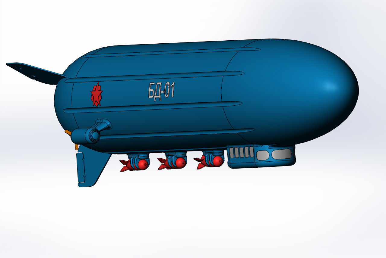 Dirigible bomber 3D print model_8