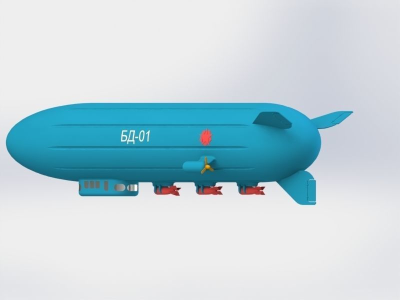 Dirigible bomber 3D print model_4