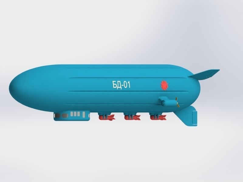 Dirigible bomber 3D print model_1