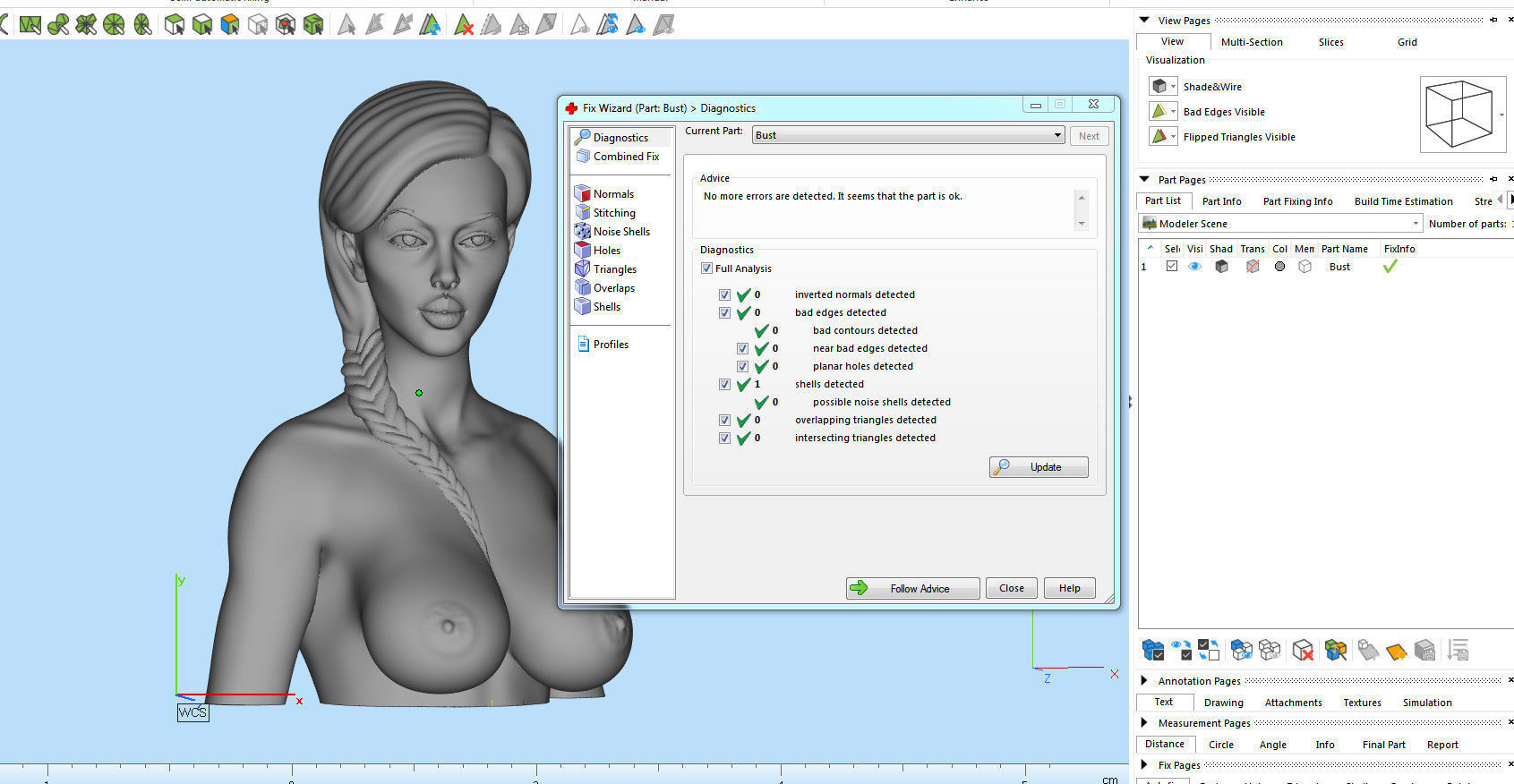 Female bust nude 3D print model_11
