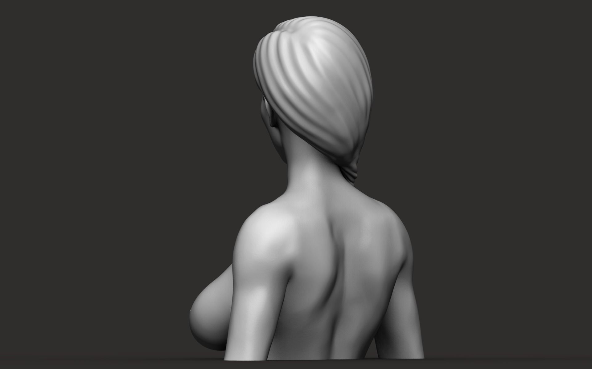 Female bust nude 3D print model_6