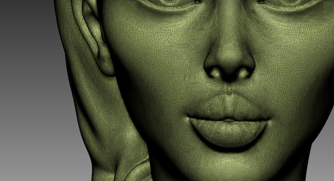 Female bust nude 3D print model_10