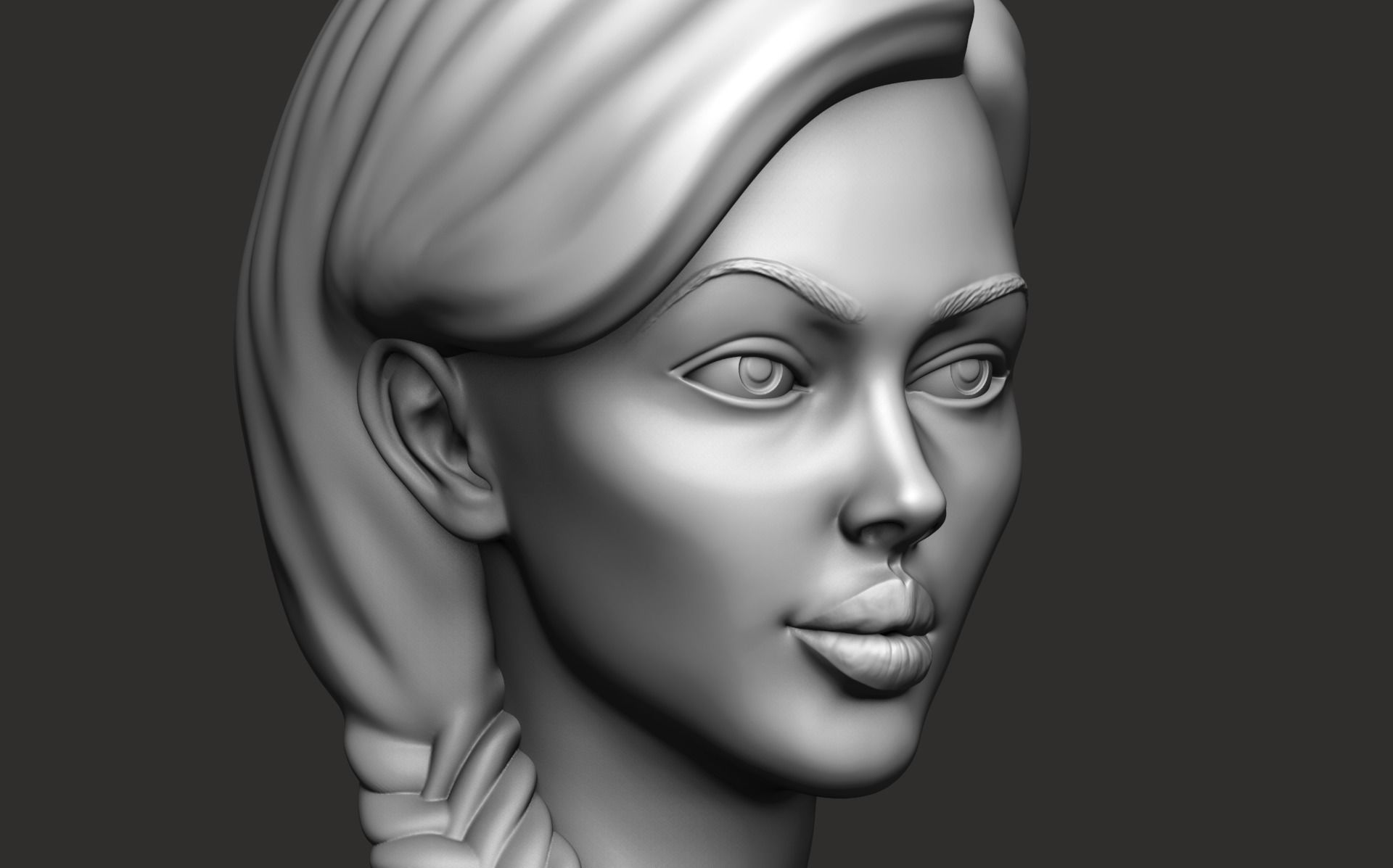 Female bust nude 3D print model_9