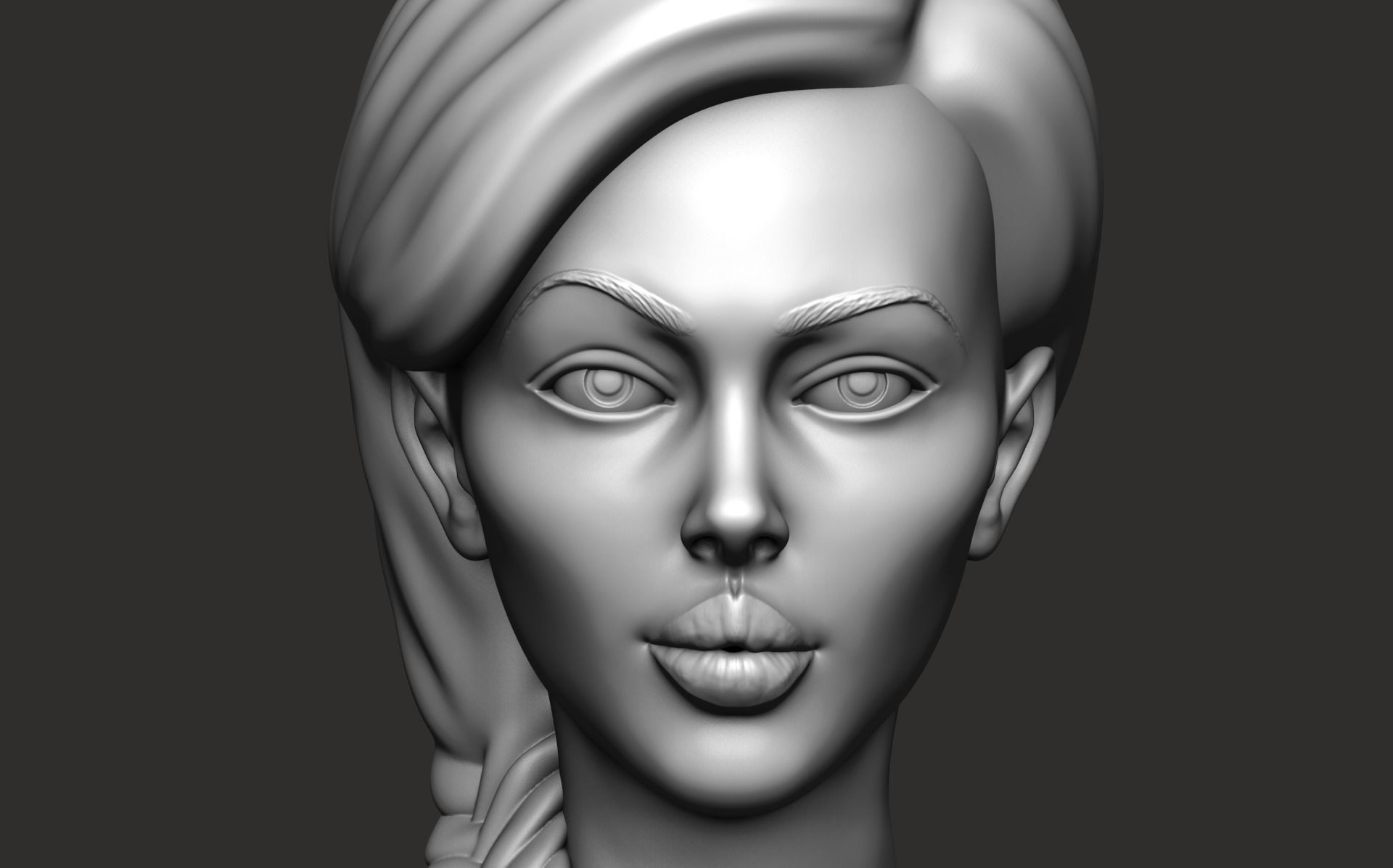 Female bust nude 3D print model_8