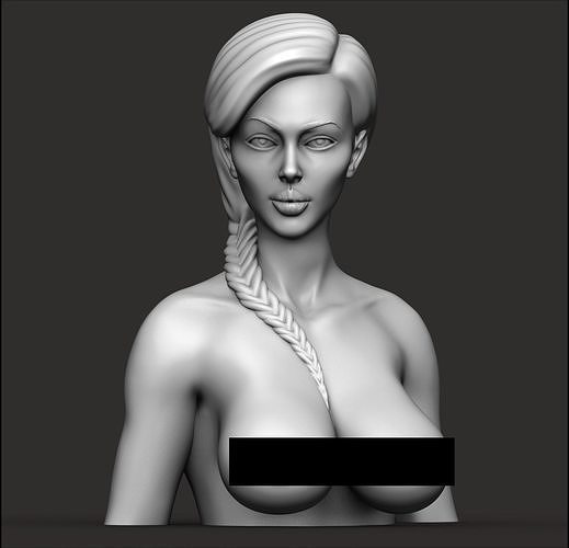 Female bust nude 3D print model