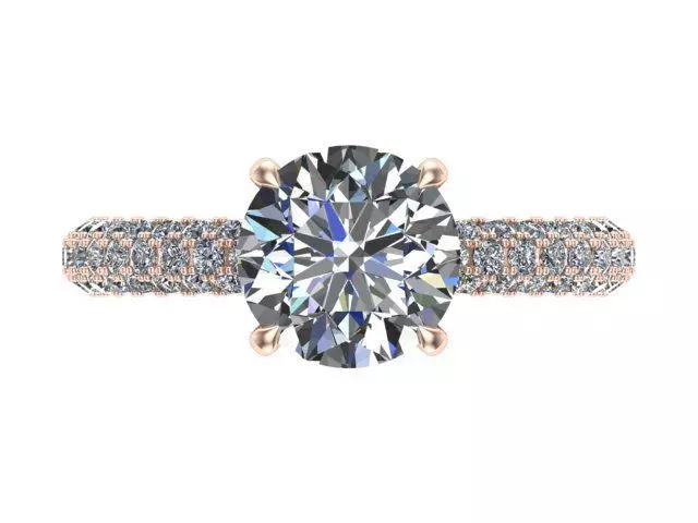 Rose ring round center 3D print model