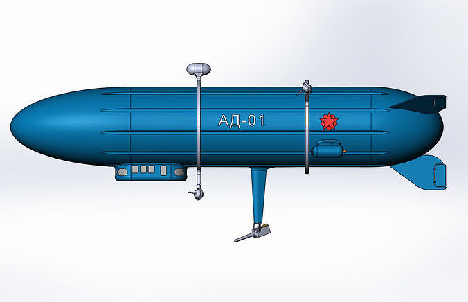 Dirigible-artillery submarine 3D print model