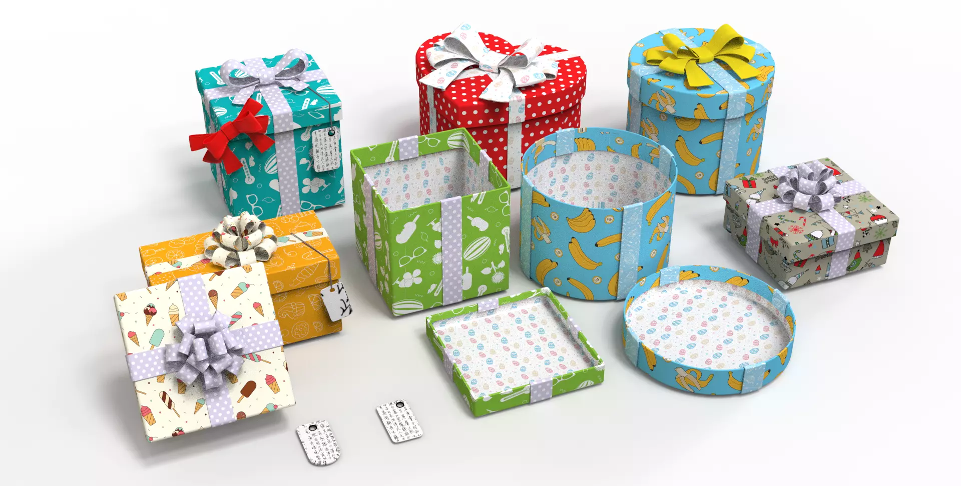 Gift Boxes vs textures 3D model_0