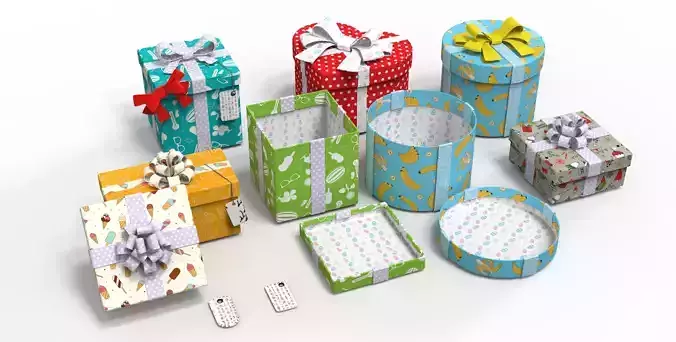 Gift Boxes vs textures 3D model