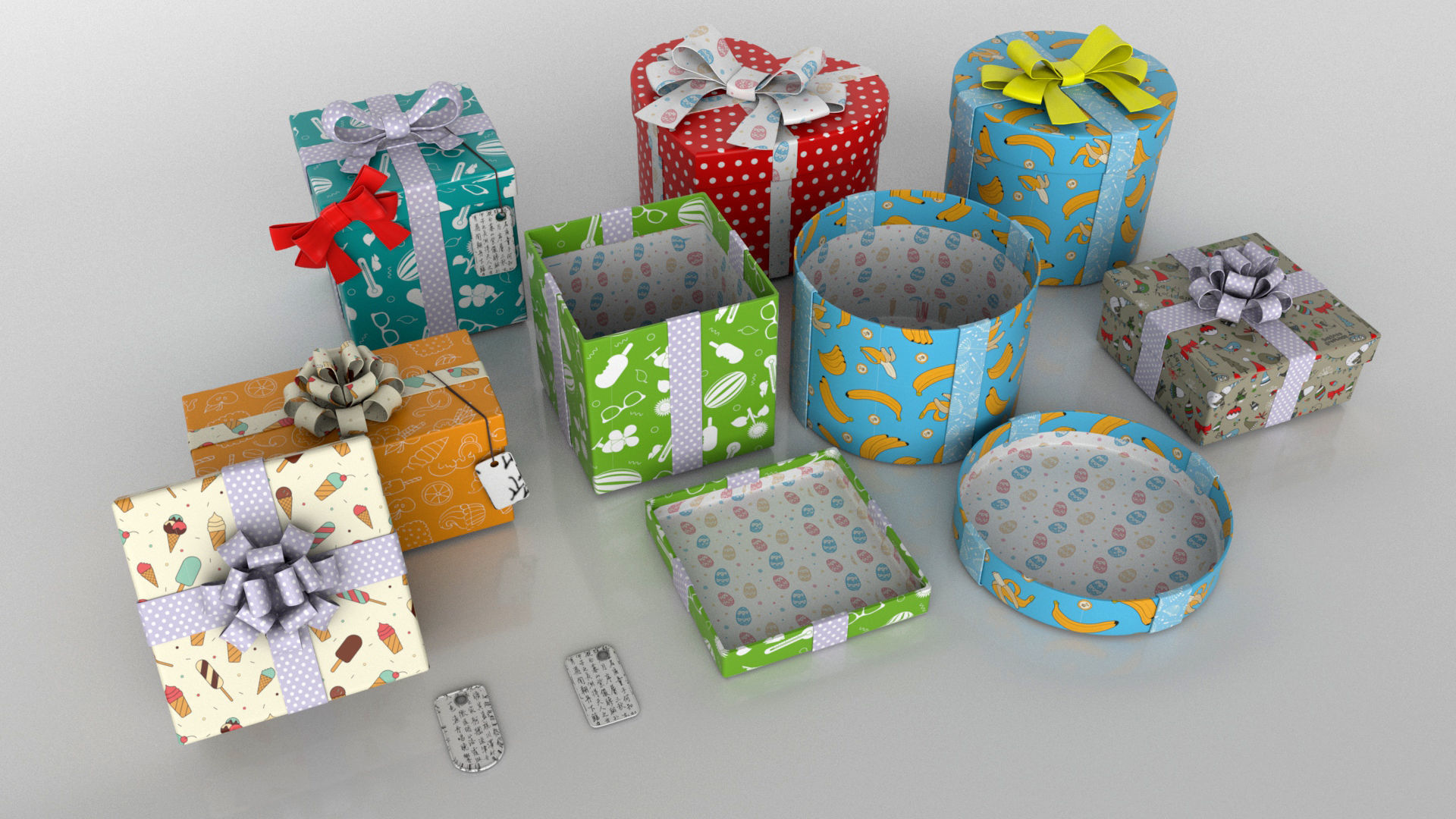 Gift Boxes vs textures 3D model_4