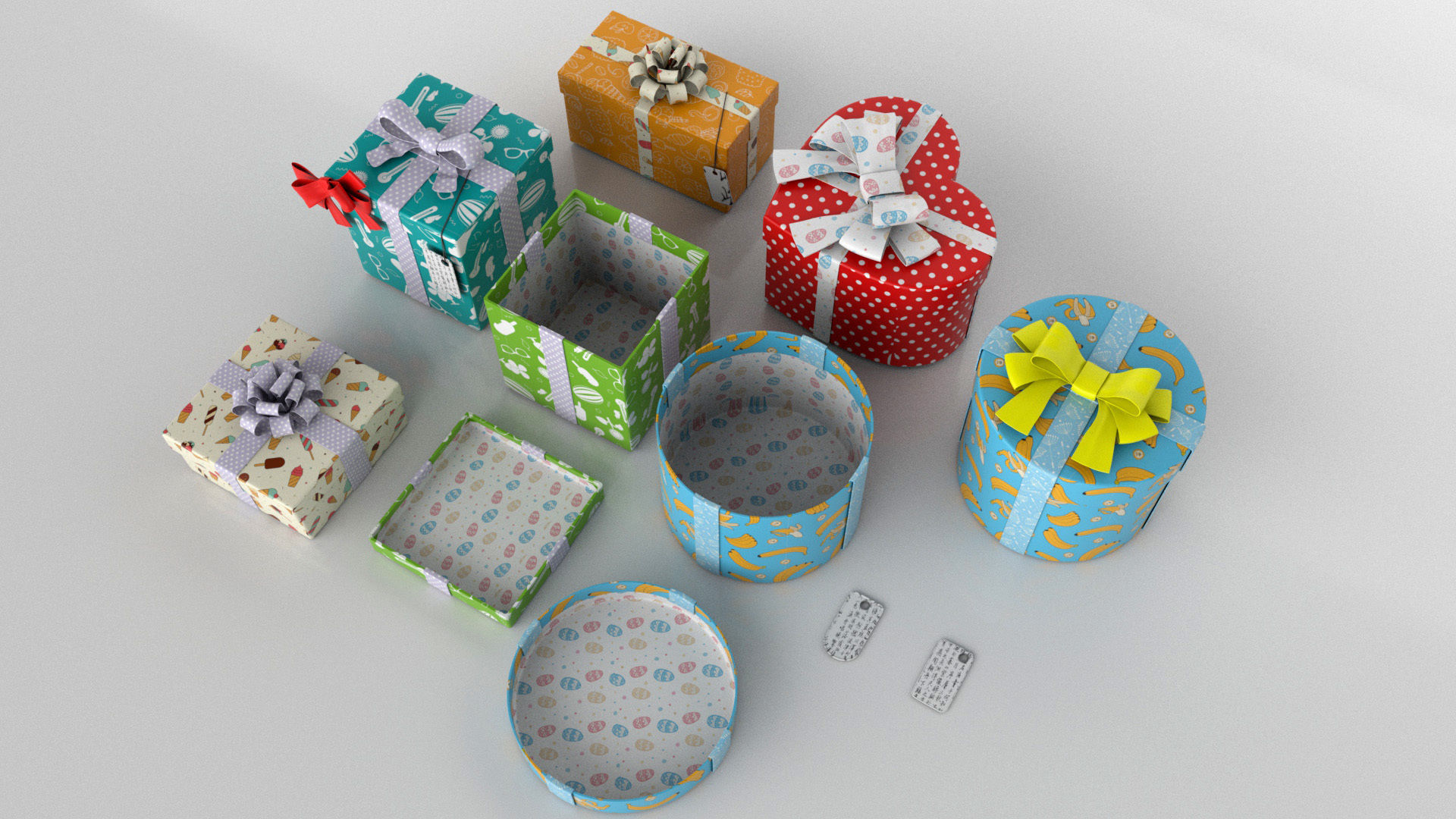 Gift Boxes vs textures 3D model_2
