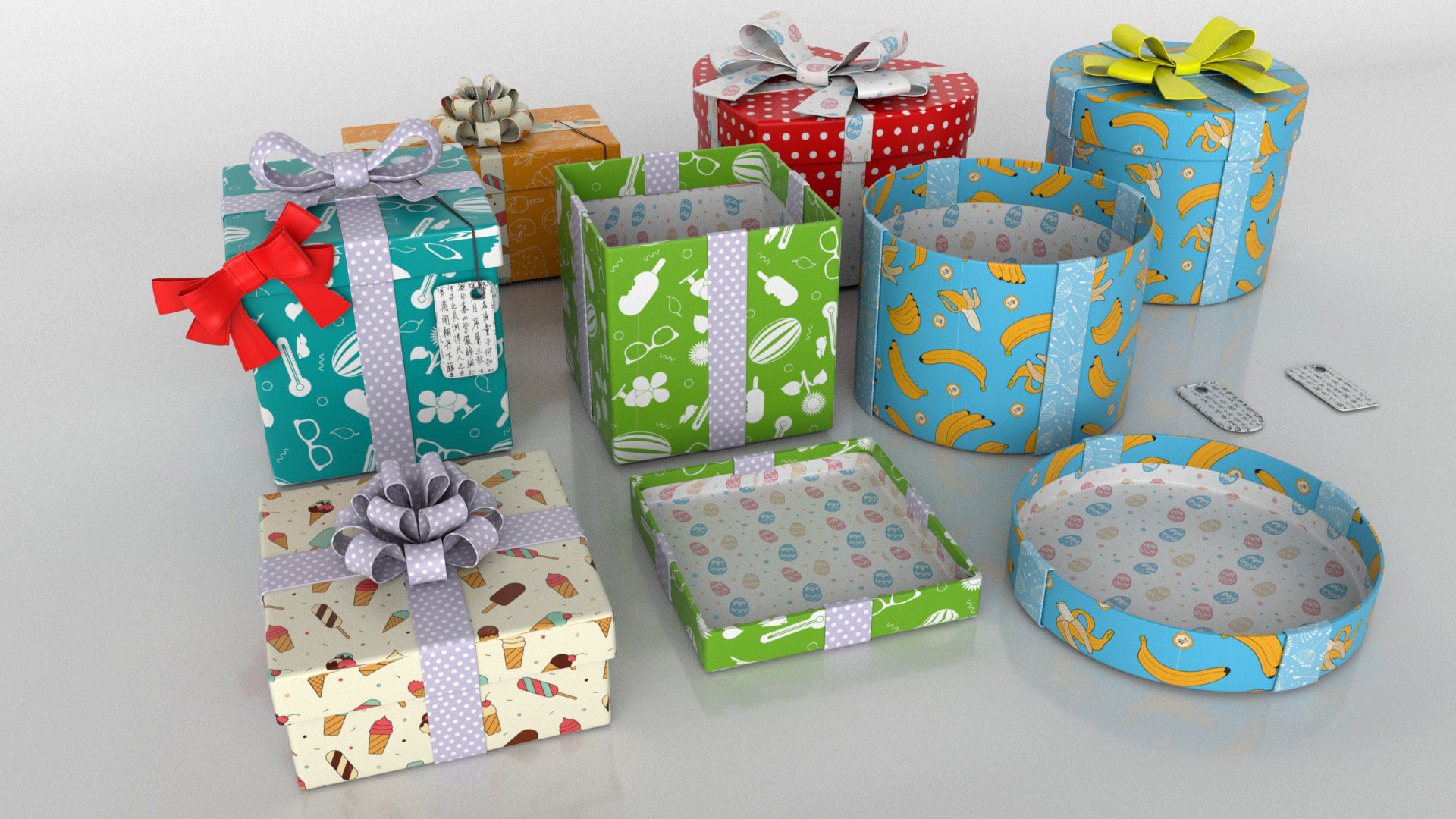 Gift Boxes vs textures 3D model_1