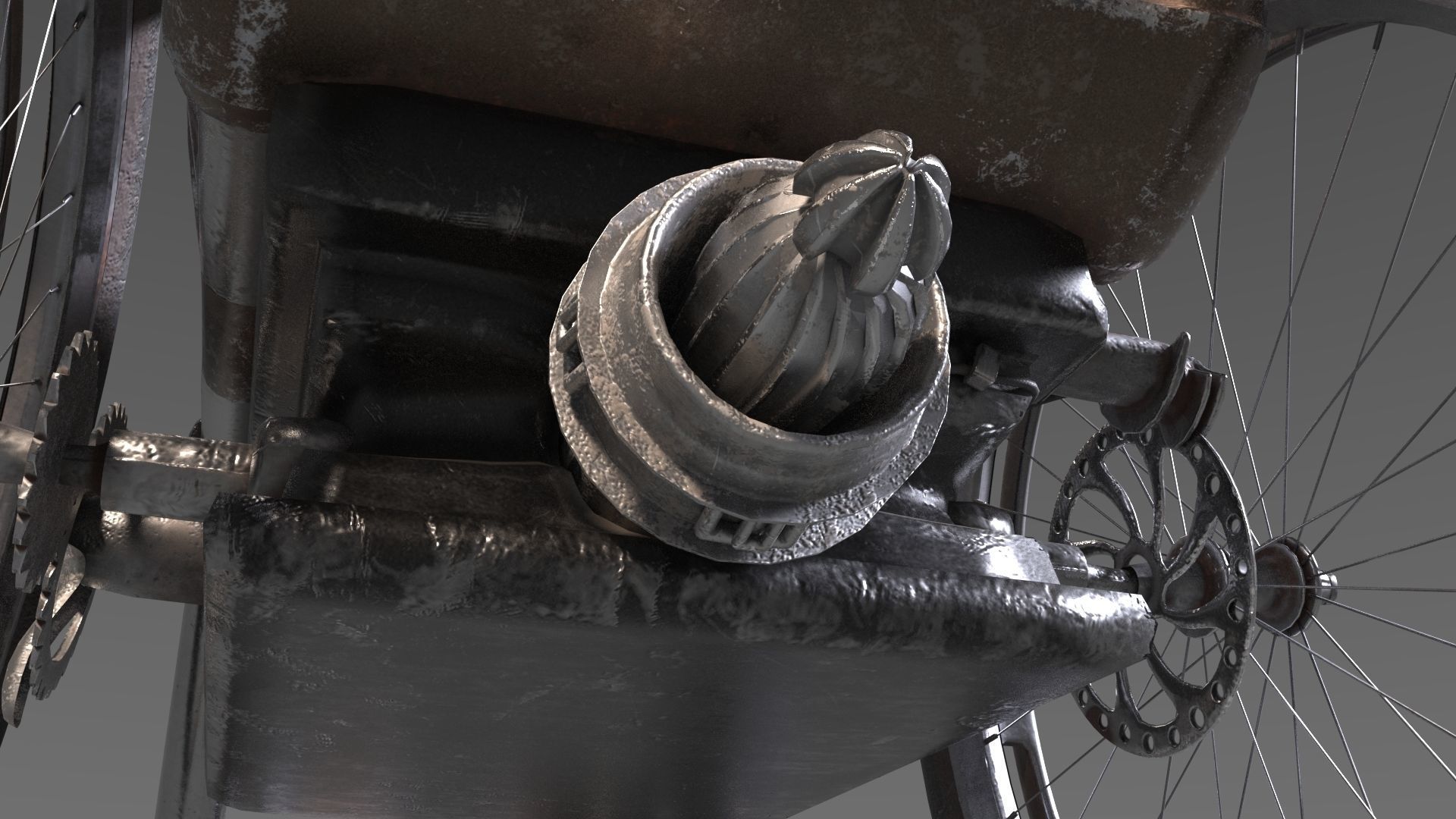 Wheelchair wooden 3D model_11