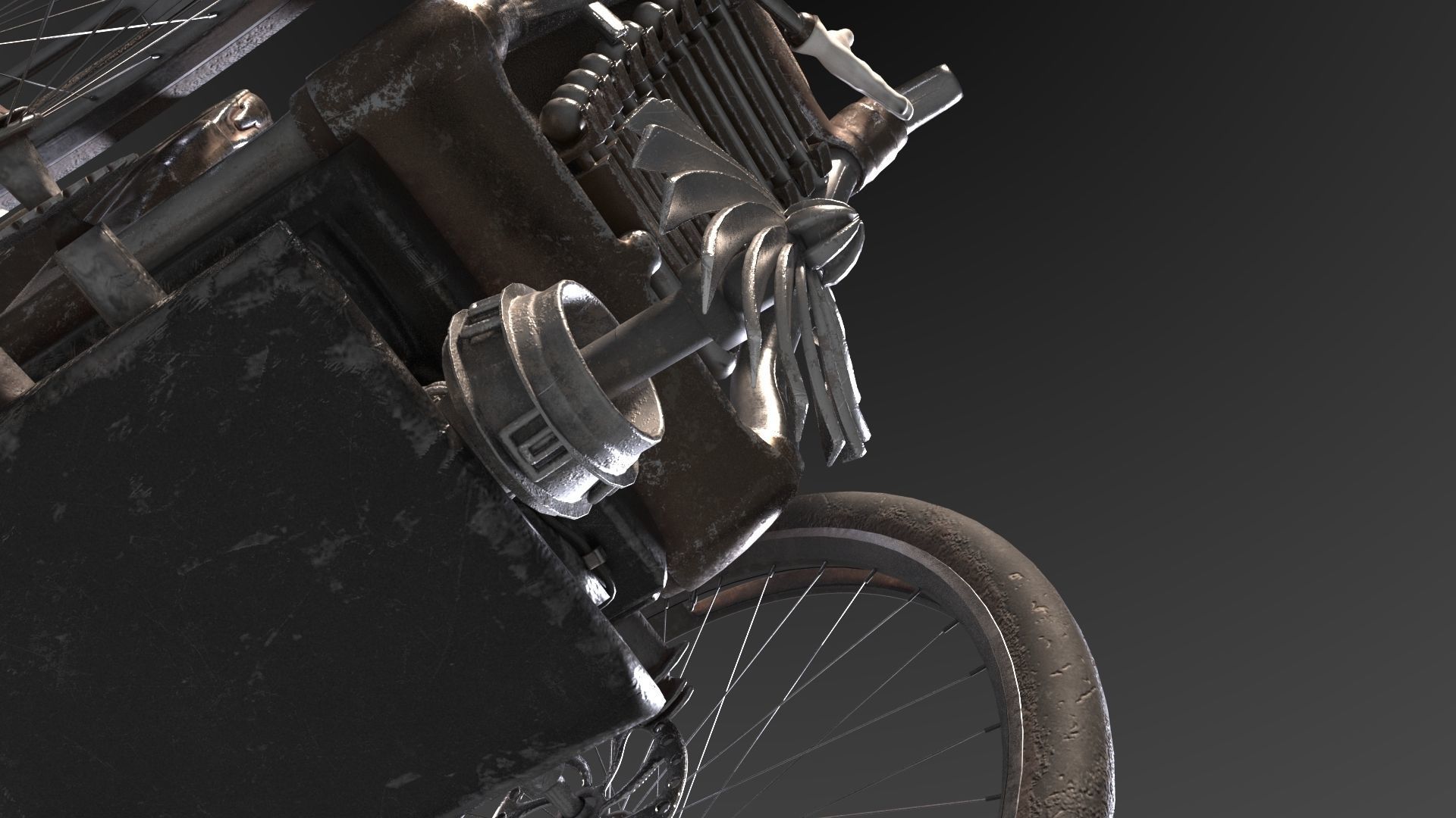 Wheelchair wooden 3D model_8