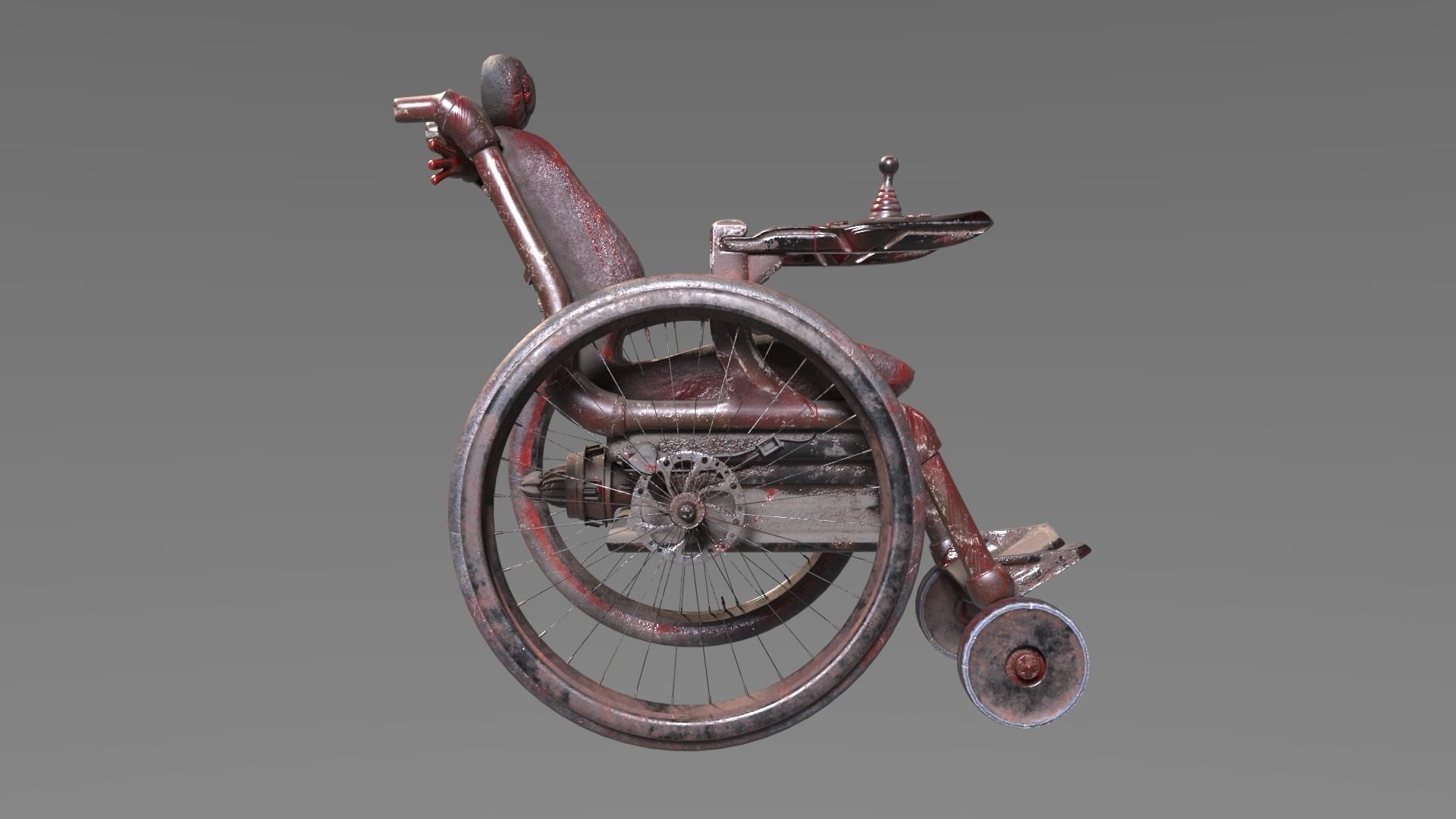 Wheelchair wooden 3D model_67